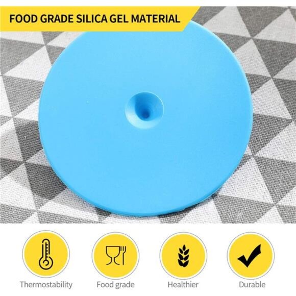 Silicone Cup Covers (Set of 4) ，Multicolored Silicone Lids for Mugs, Cups, Tea - Picture 6 of 7